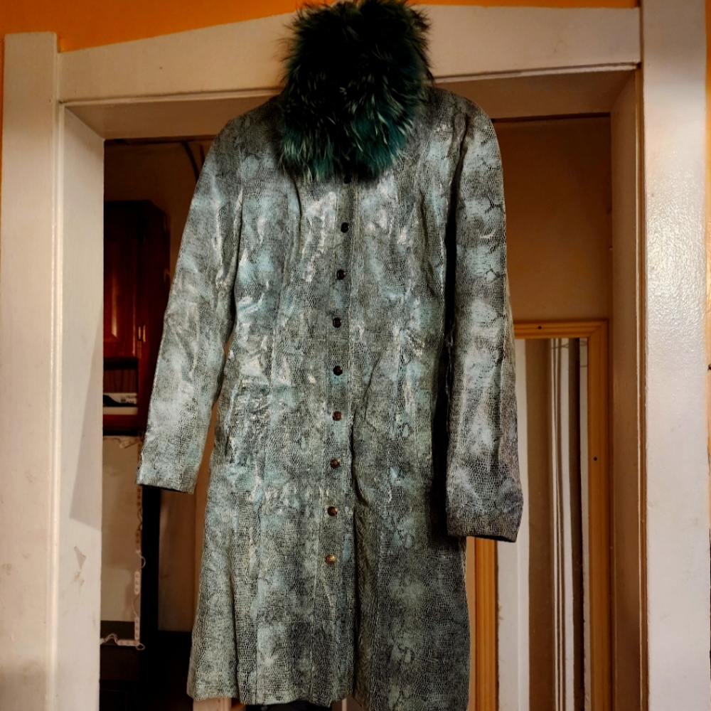 Snakeskin leather dress